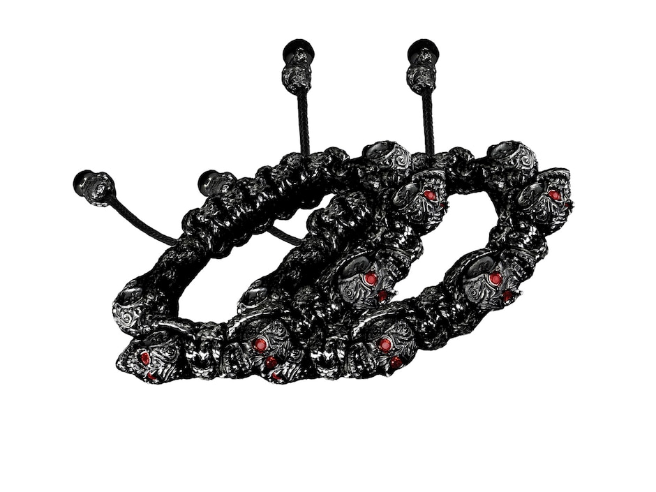 Pulsera para caballero Bomberg Skully negra