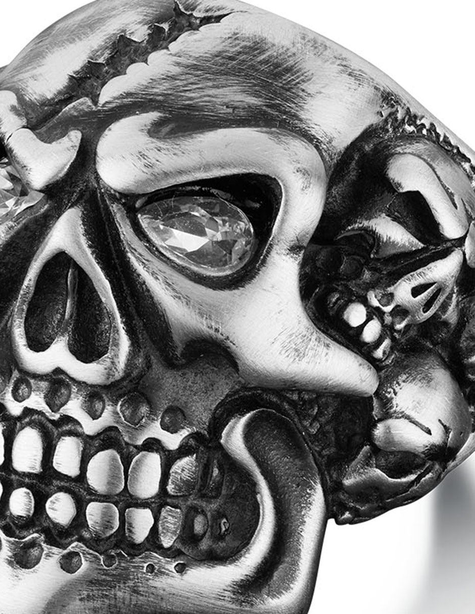 Anillo de calavera Skull zirconia brillante