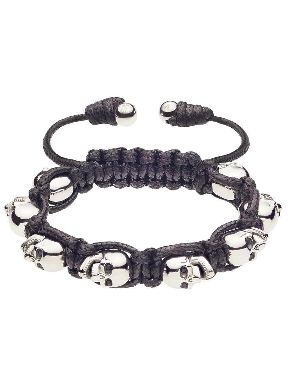 Pulsera con cristal Skully acabado liso