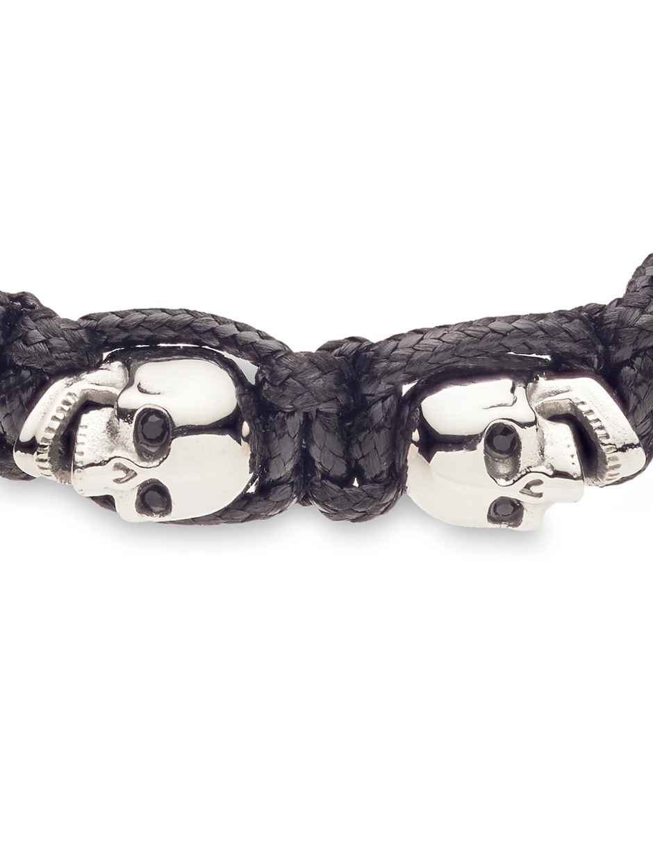 Pulsera con cristal Skully acabado liso 2