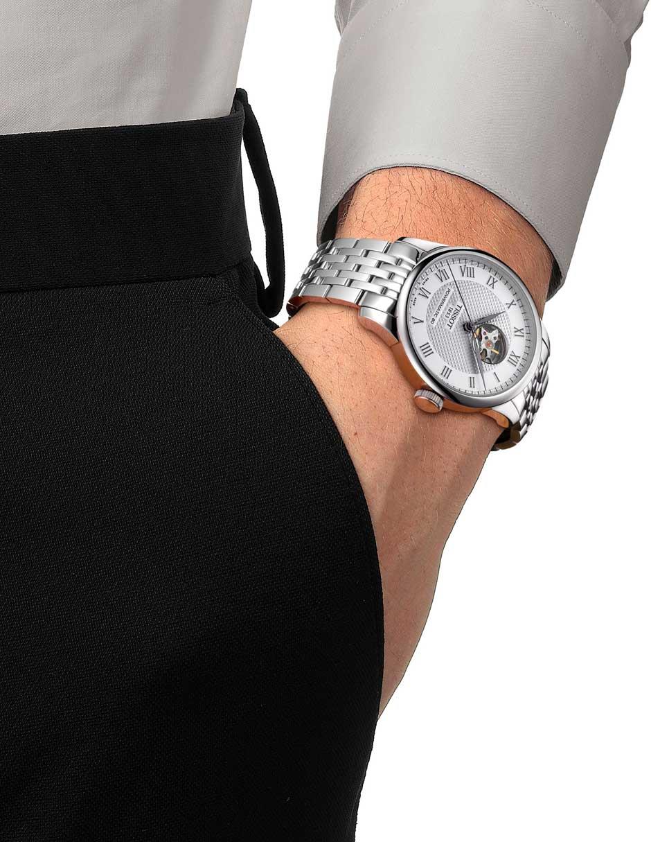 Reloj Le locle powermatic 80 open heart para hombre T0064071103302