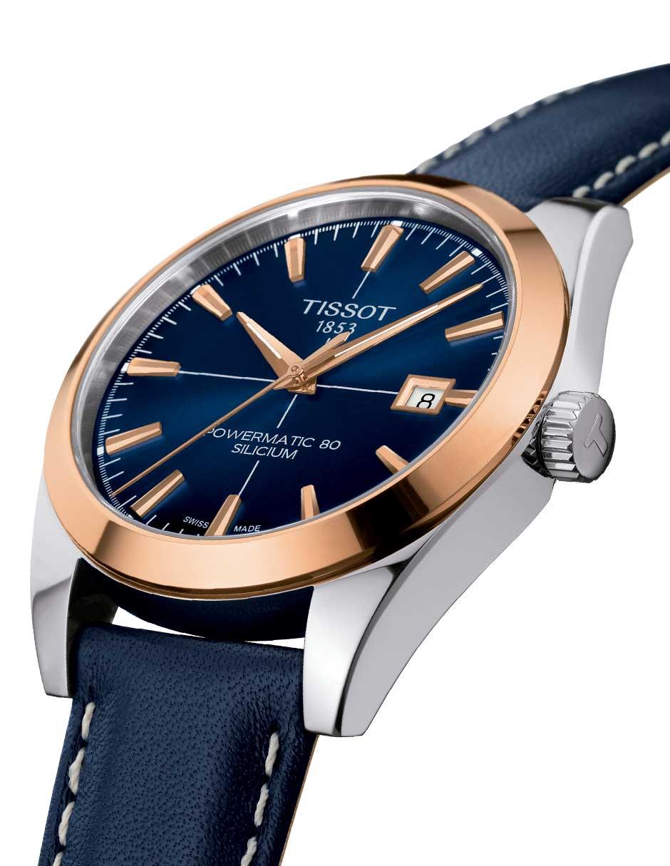 Reloj Tissot gentleman automatic 18k gold bezel para hombre T9274074604100 6