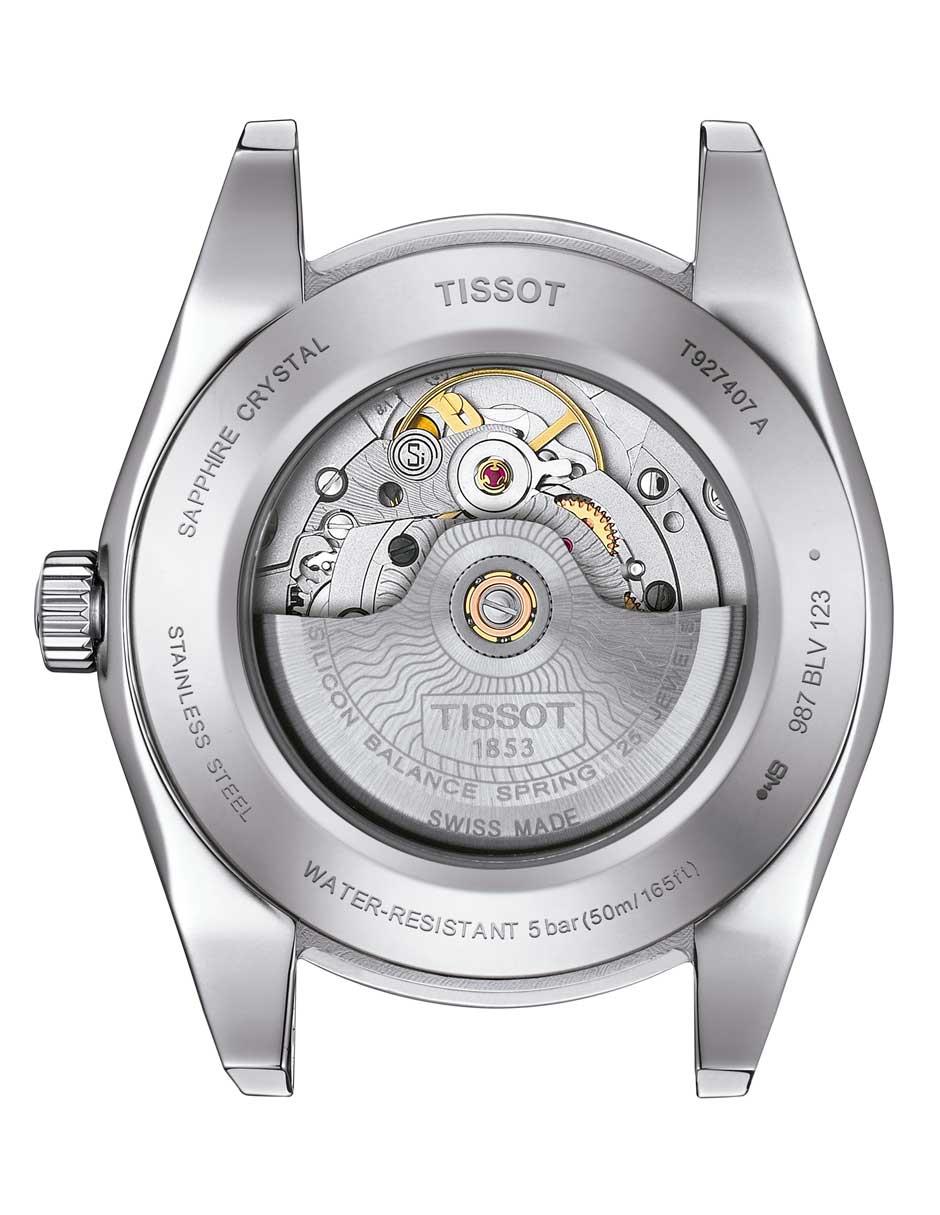 Reloj Tissot gentleman automatic 18k gold bezel para hombre T9274074604100 5