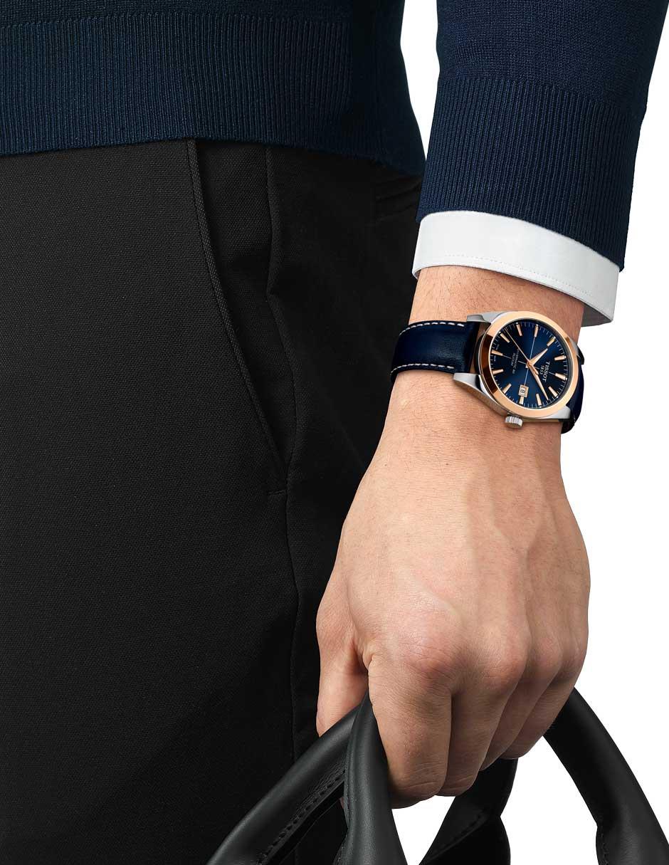 Reloj Tissot gentleman automatic 18k gold bezel para hombre T9274074604100