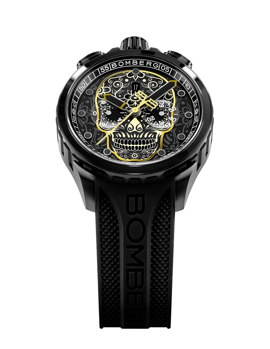 Reloj Bolt-68 Heritage Sugar Skull Black para hombre BS4560.8 2