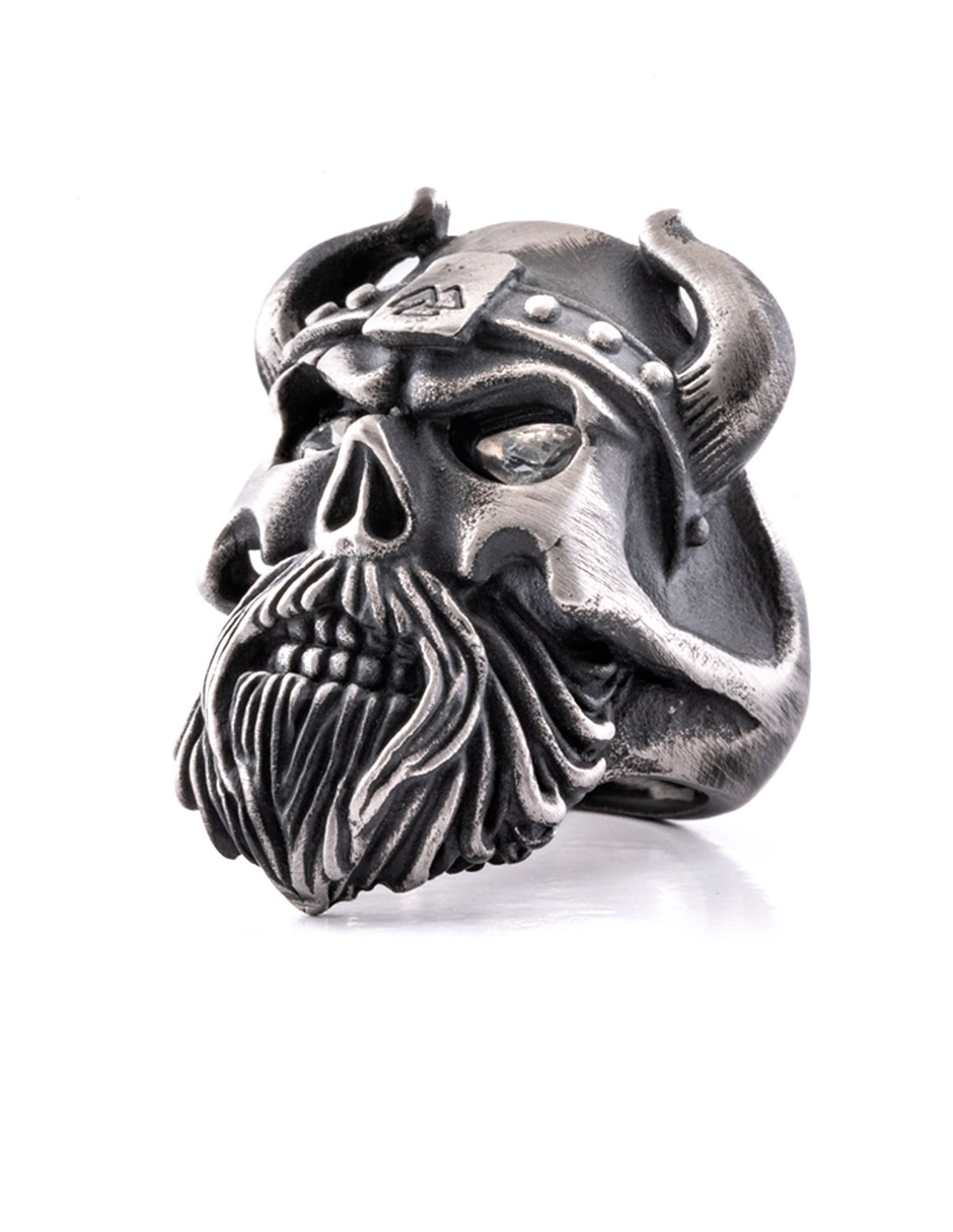Anillo de cráneo Viking Skulls circonita mate 3