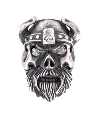 Anillo de calavera Bomberg Viking Skulls circonita mate