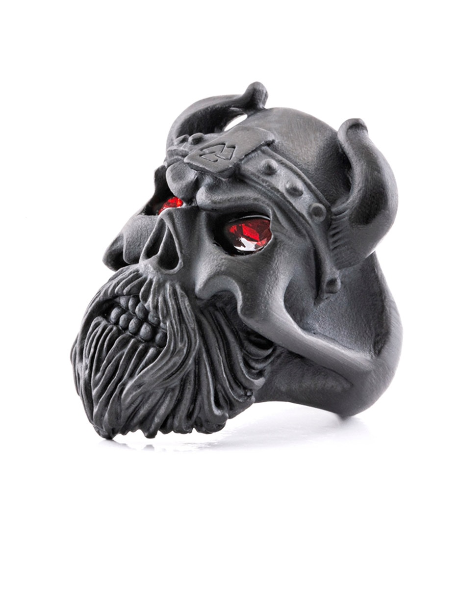 Anillo de calavera Viking Skulls zirconia mate 3
