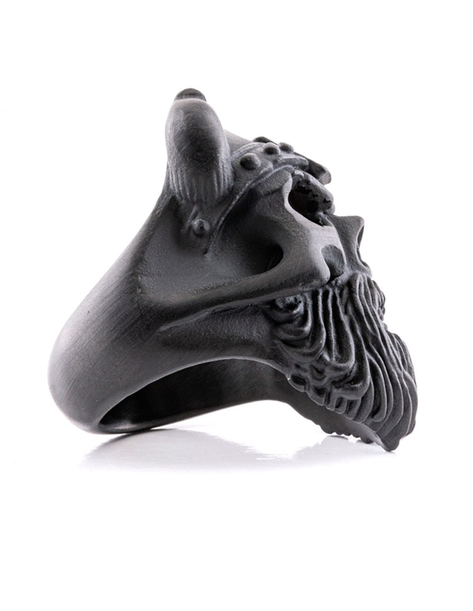 Anillo de calavera Viking Skulls circonita mate 2